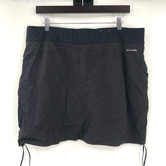 COLUMBIA Anytime Casual Skort XL Black Shorts w/ Skirt Overlay Ruched Pull Cord - Picture 7 of 11